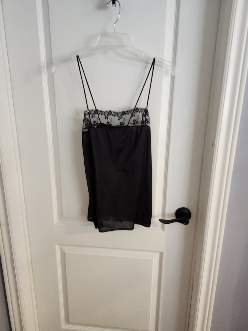 Black Lace Trim Slip Dress Camisole